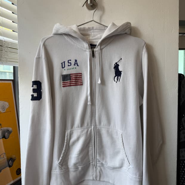 폴로랄프로렌 성조기 후드집업 L