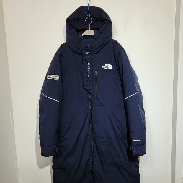 노스페이스 거위털 롱패딩 네이비 구스다운 빅사이즈 패딩코트 