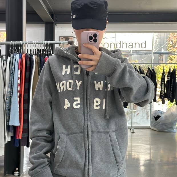 아베크롬비 머슬핏 데미지 후드집업 