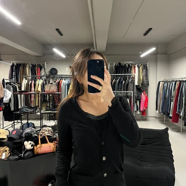 SACAI LUCK silk trim wool cardigan black