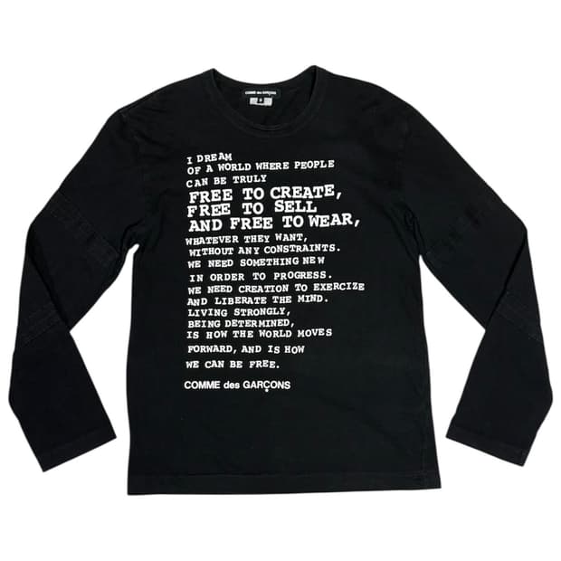 2009 꼼데가르송 자유를 향한 시 롱슬리브 티셔츠