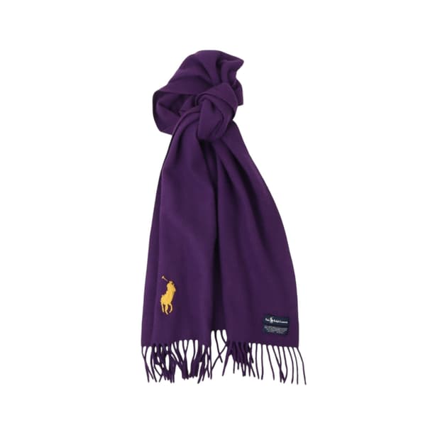 폴로 랄프로렌 퍼플 빅포니 램스울 머플러