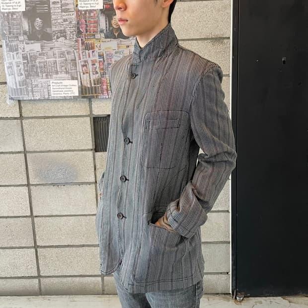 꼼데가르송 옴므 축융 스트라이프 블레이저