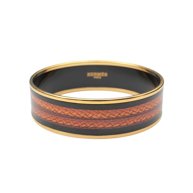 에르메스 투톤 위빙패턴 금장 뱅글