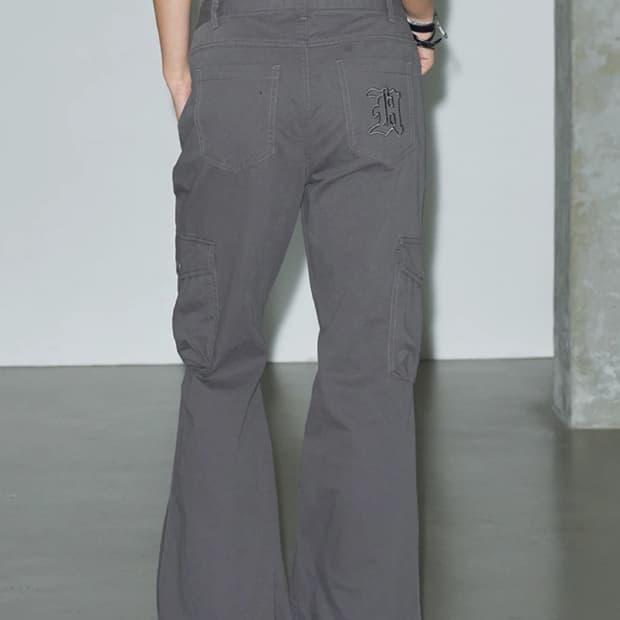 [S] 헬레네파리스 피그먼트 부츠컷 카고 팬츠 스모크그레이