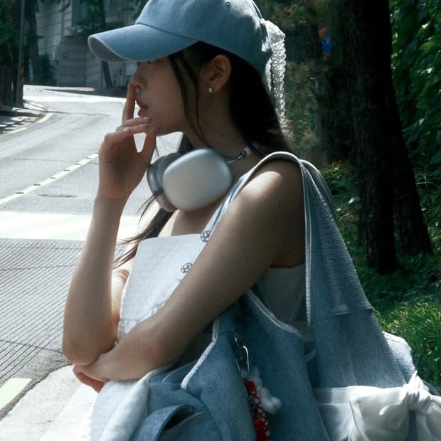 시월107 siweol 데님레더 보우백 숄더백