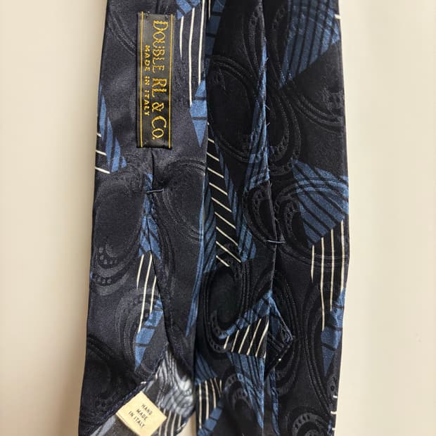 RRL 빈티지 실크 타이 블루멀티