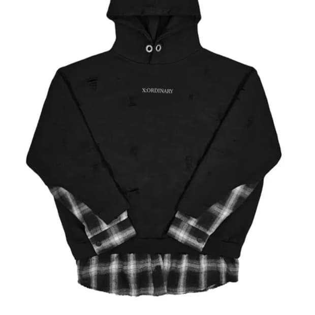 [X:ORDINARY] 엑스오디너리 M 체크 후디 CHECK HOODIE