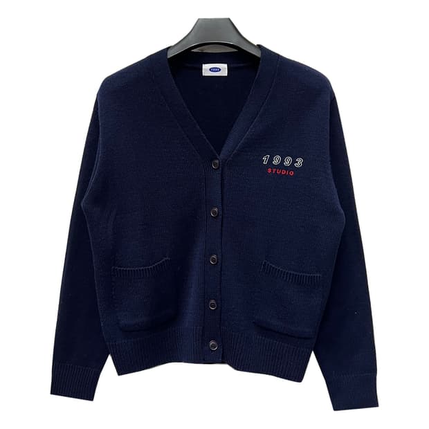 1993스튜디오 로고 자수 니트 가디건 S~M