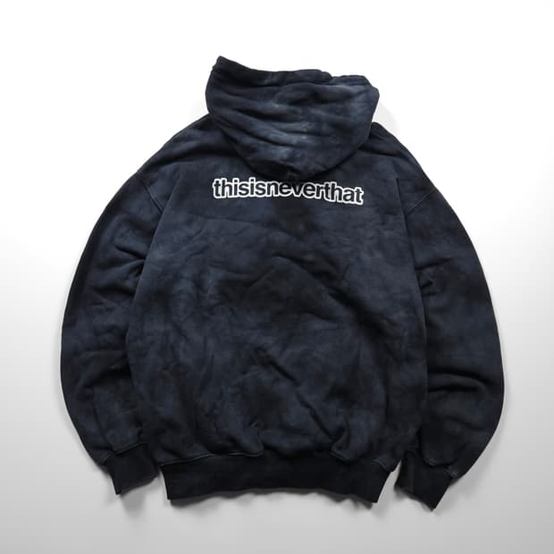 디스이즈네버댓 빅로고 블리치드 후드 티셔츠 (L)