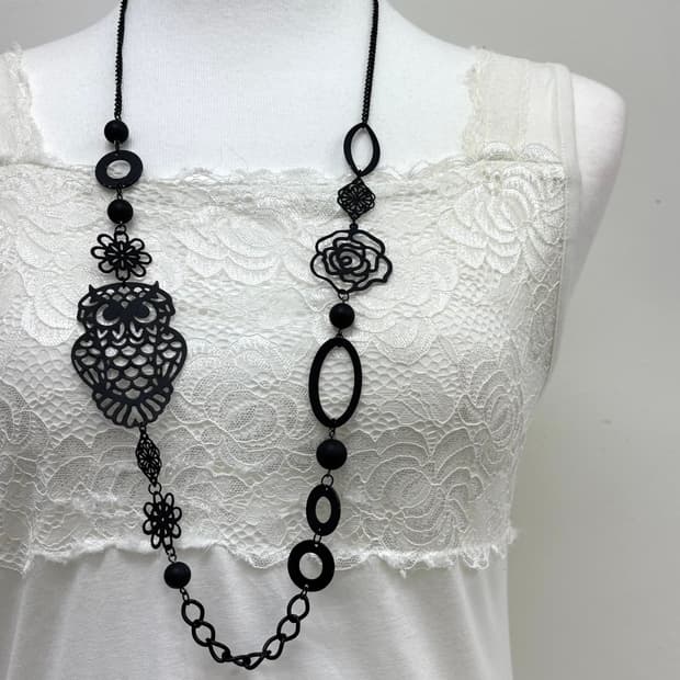 빈티지 블랙 오리엔탈 목걸이