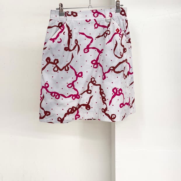 크리스찬 디올 스포츠 화이트레드 보르도 코튼 스커트