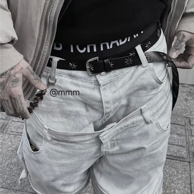 [Unisex] 별 아일렛 가죽벨트
