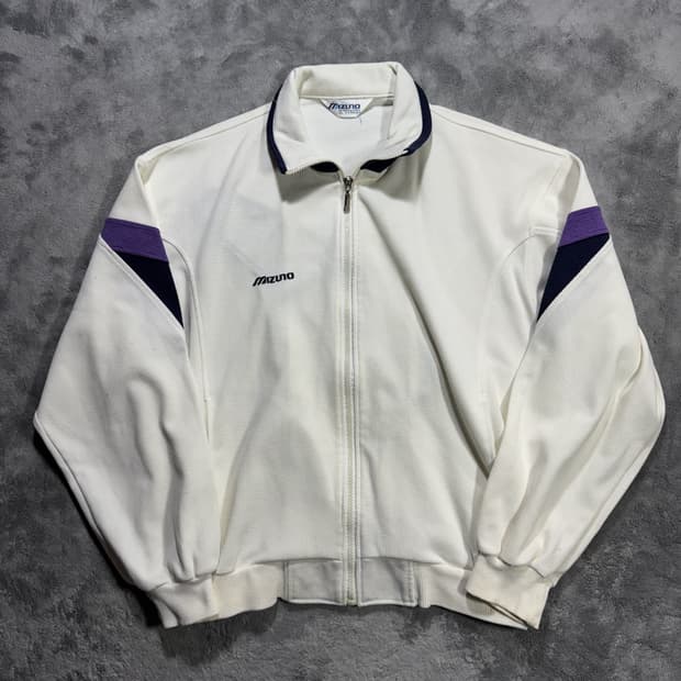 90s 미즈노 화이트 배색 와플 트랙탑 져지