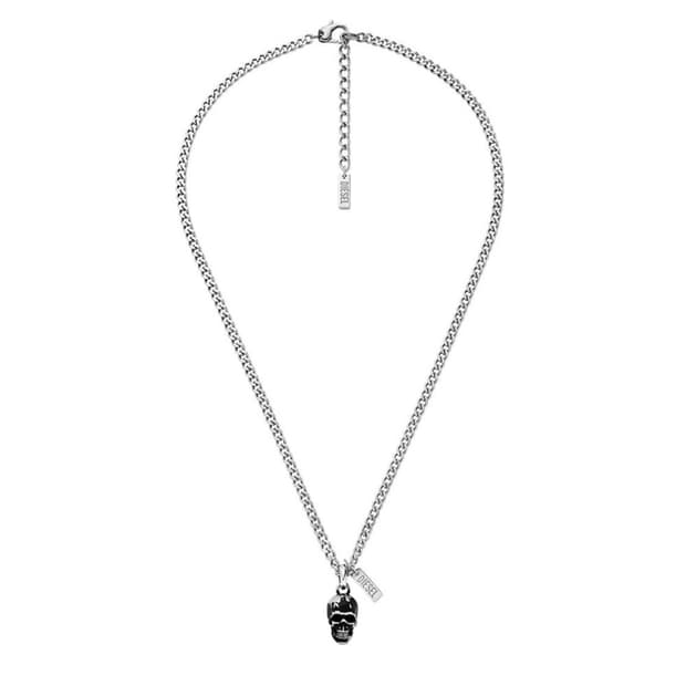 디젤 스컬 목걸이 실버