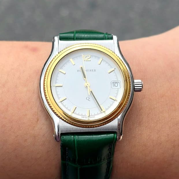 1980s 부헤러 Bucherer 콤비 시계 골드 베젤