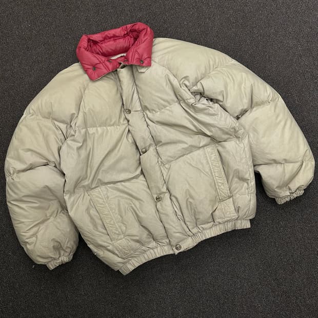 M)Wrangler Down 빈티지 핑크/베이지 배색 패딩 자켓