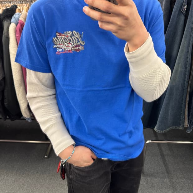 L)할리데이비슨 빈티지 프린팅 Laconia 반팔