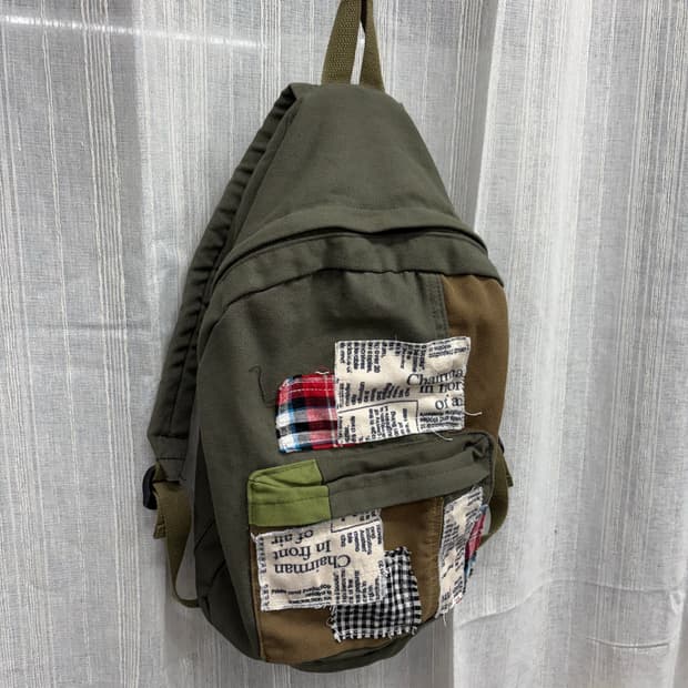 빈티지 커스텀 패치 백팩 가방