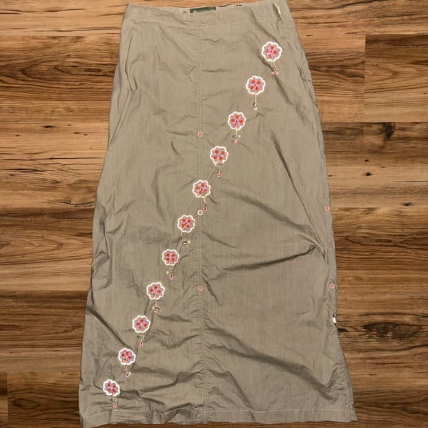 Maharishi Floral Embroidery Maxi Skirt