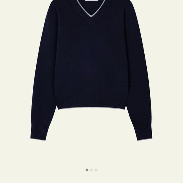 웨이비니스 드리프트 레이어드 브이넥 니트 네이비