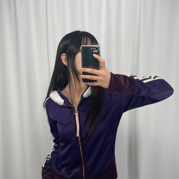 아디다스 퍼플 퍼 트랙탑 후드져지