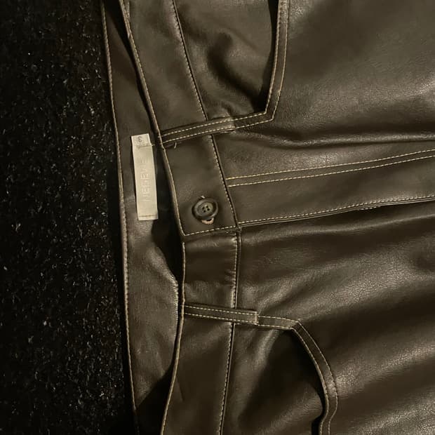 vegan leather semi wide pants