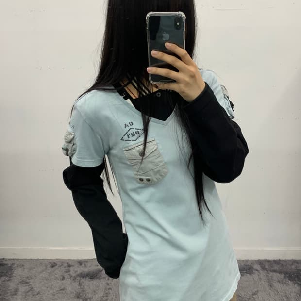 아비렉스 카고 브이넥 반팔티