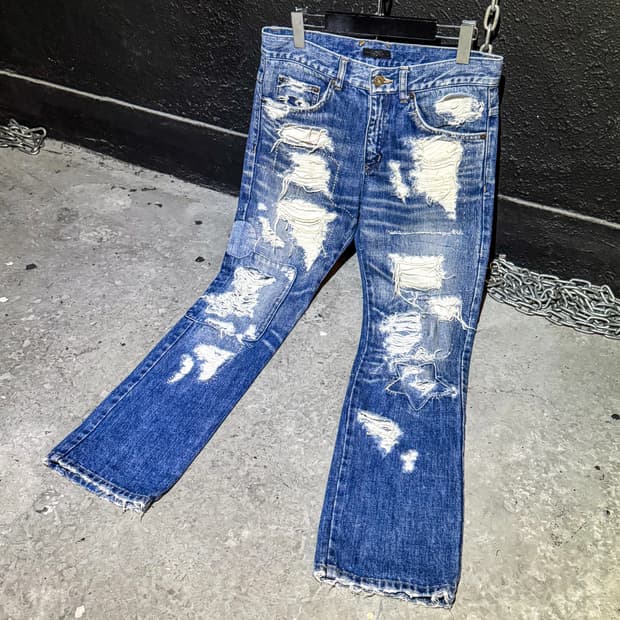 Destroyed Detail denim pants