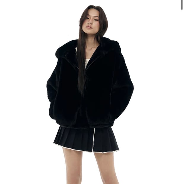 클리시어 피치푸딩 퍼자켓 블랙