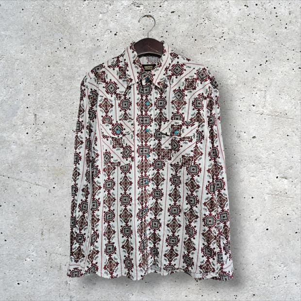 스미스 아메리칸 터키석 버튼 빈티지 웨스턴 셔츠 (100/L)