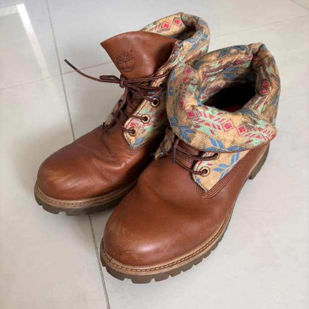 patterned roll top work boots 롤탑 워크 부츠