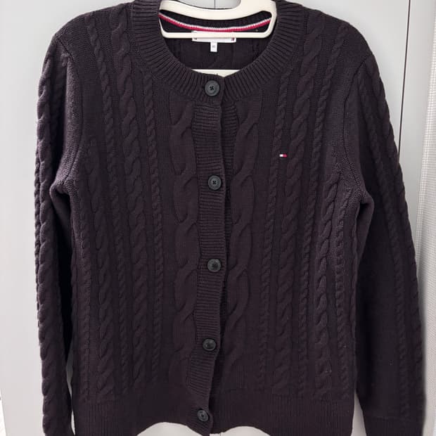 타미힐피거 꽈배기니트 가디건 XS