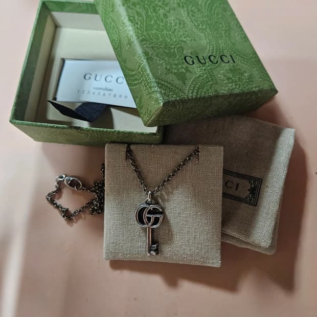 (정품) 구찌 더블 g 실버 목걸이