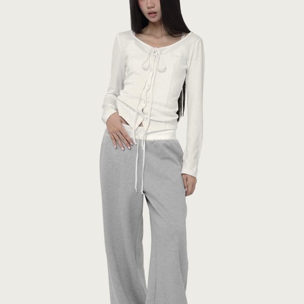 새상품) 클리시어 위스퍼 스트랩 가디건 화이트