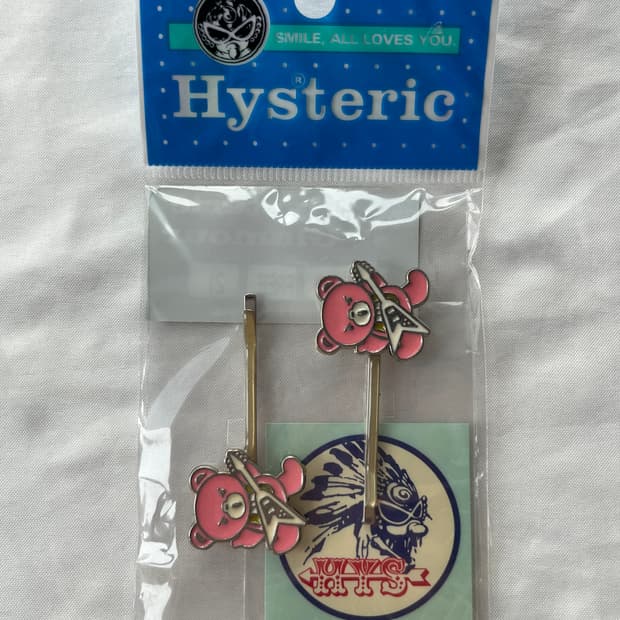 (새상품) 히스테릭 글래머 아카이브 락스타 퍽베어 헤어핀 머리핀 세트