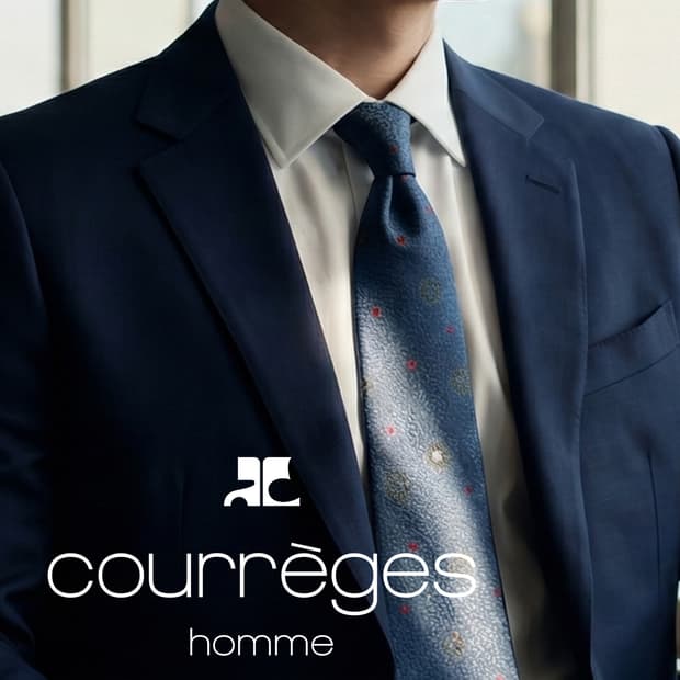 꾸레쥬 실크 네이비 도트 플라워 넥타이 8.5cm A+등급 a19244
