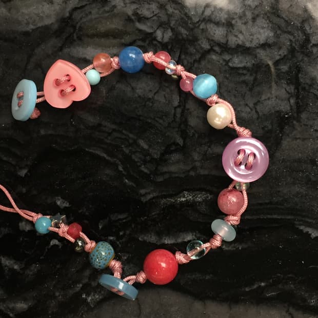 PB 단추 비즈 팔찌