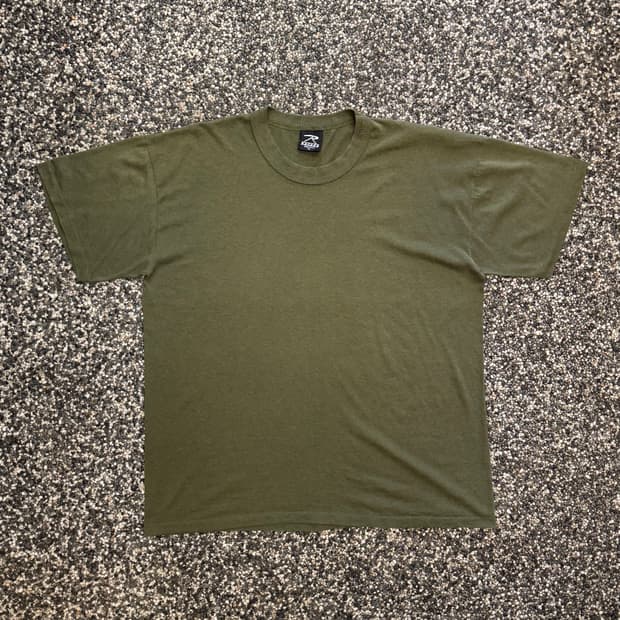 90s 로스코 올리브 드랩 싱글스티치 티셔츠 made in USA (XL