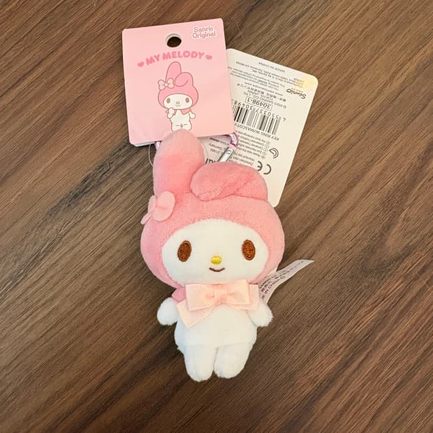 산리오 하트 카라비너 인형키링 마이멜로디