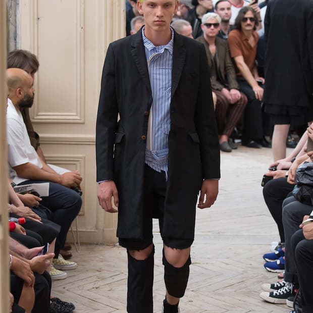 꼼데가르송 블랙라인 15ss 런어웨이 컷아웃  팬츠