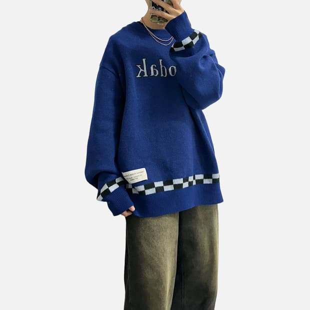 코닥 캐시미어 혼방 자카드 니트