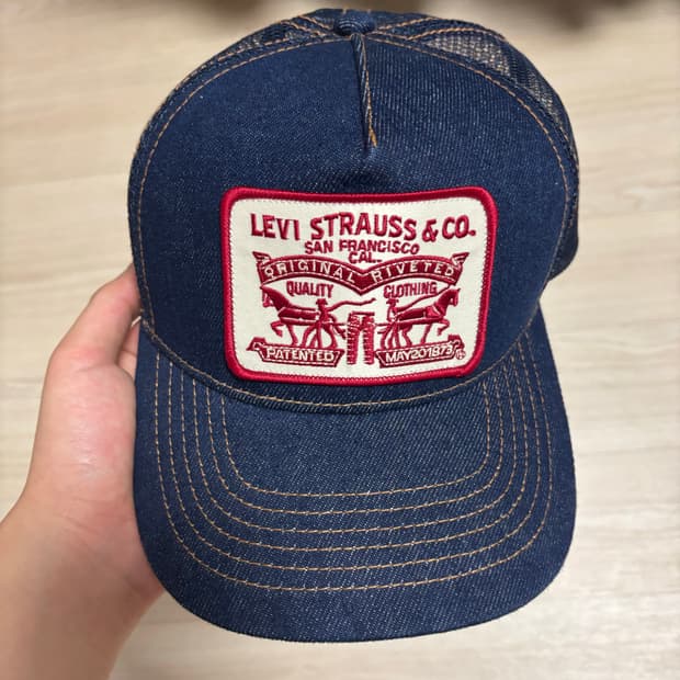 리바이스 데님 트러커캡 모자