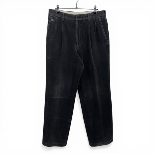 (30) 라코스테 올드스쿨 투턱 코듀로이 팬츠 블랙