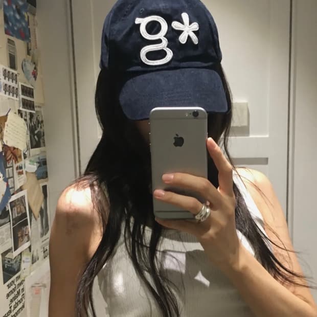 새상품) 글런든 빈티지 로고 캡 모자 잉크 네이비 