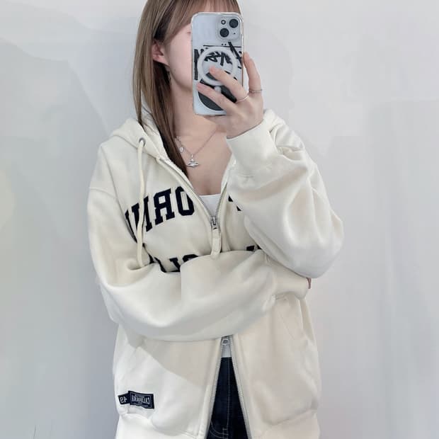 후아유 캘리포니아 빅로고 투웨이 후드집업