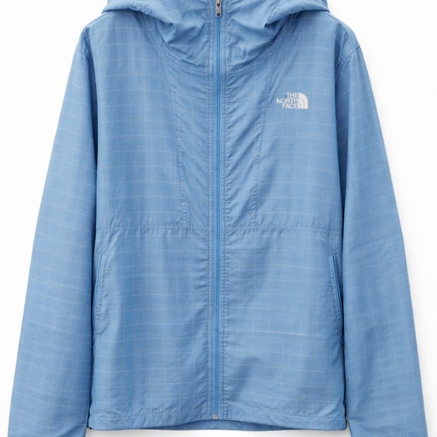 노스페이스 체크 바람막이 블루 L
