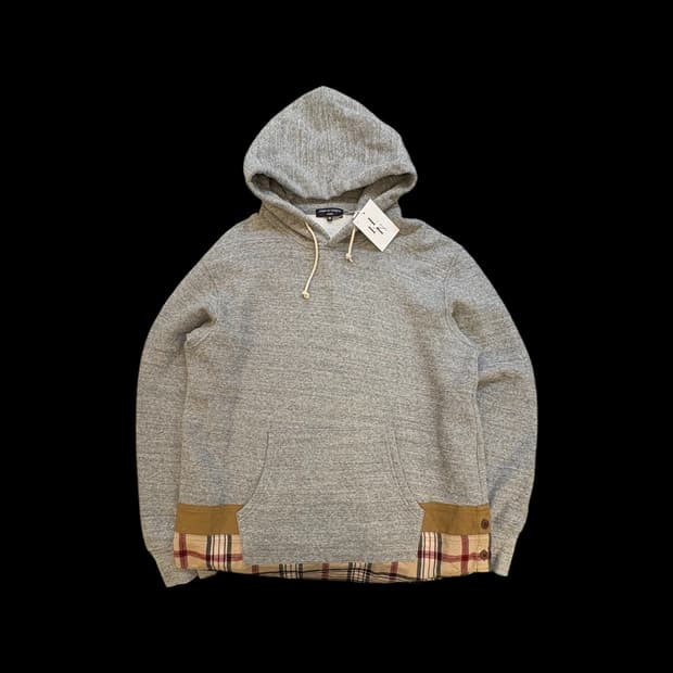 꼼데가르송 옴므 체크 헴 후드티