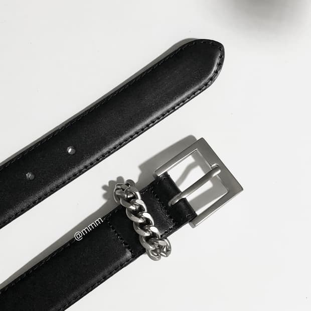 [Unisex] 체인 올드머니 모던 가죽벨트