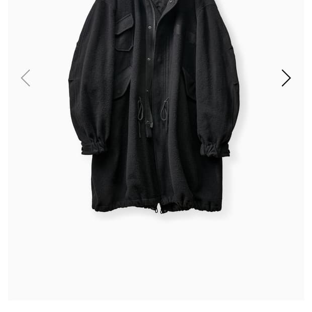 [3, L] 이얼즈어고 울 m65 피쉬테일 파카 블랙팝니다